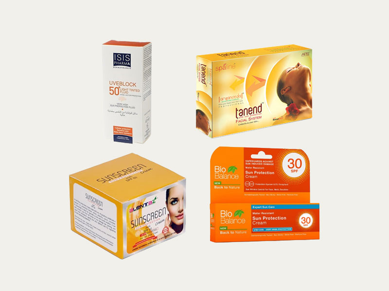 Sun Protection Cream Boxes
